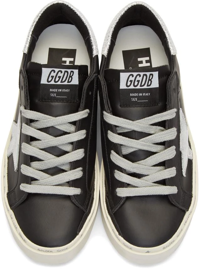 商品Golden Goose|Black & Silver Hi Star Sneakers,价格¥4695,第5张图片详细描述