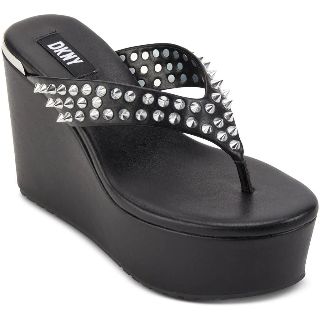 商品DKNY|DKNY Womens Tina Faux Leather Flip-Flops Platform Sandals,价格¥178,第1张图片