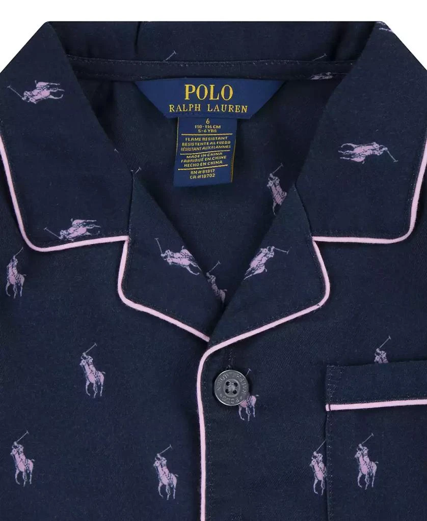 商品Ralph Lauren|Polo Little Girls Woven Long Sleeve Pajamas, 2-Piece Set,价格¥445,第3张图片详细描述