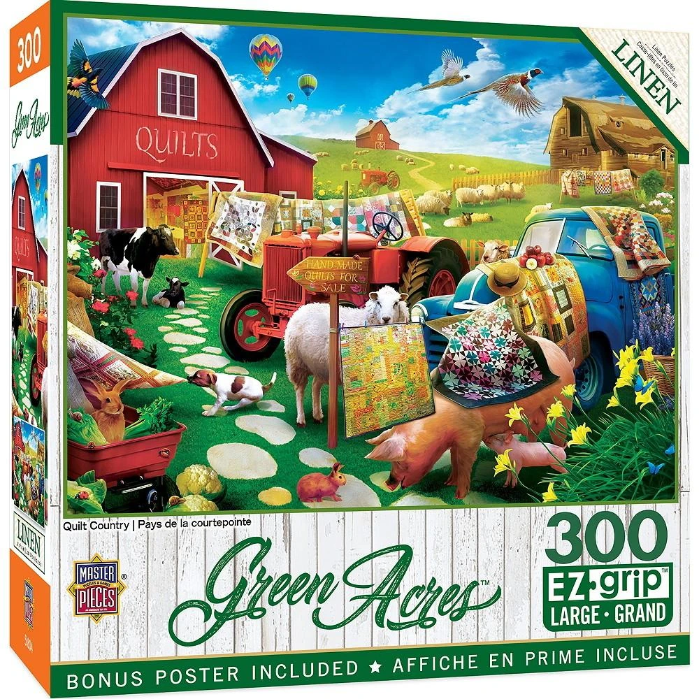 商品MasterPieces Puzzles|Green Acres - Quilt Country 300 Piece Adult Jigsaw Puzzle,价格¥149,第1张图片