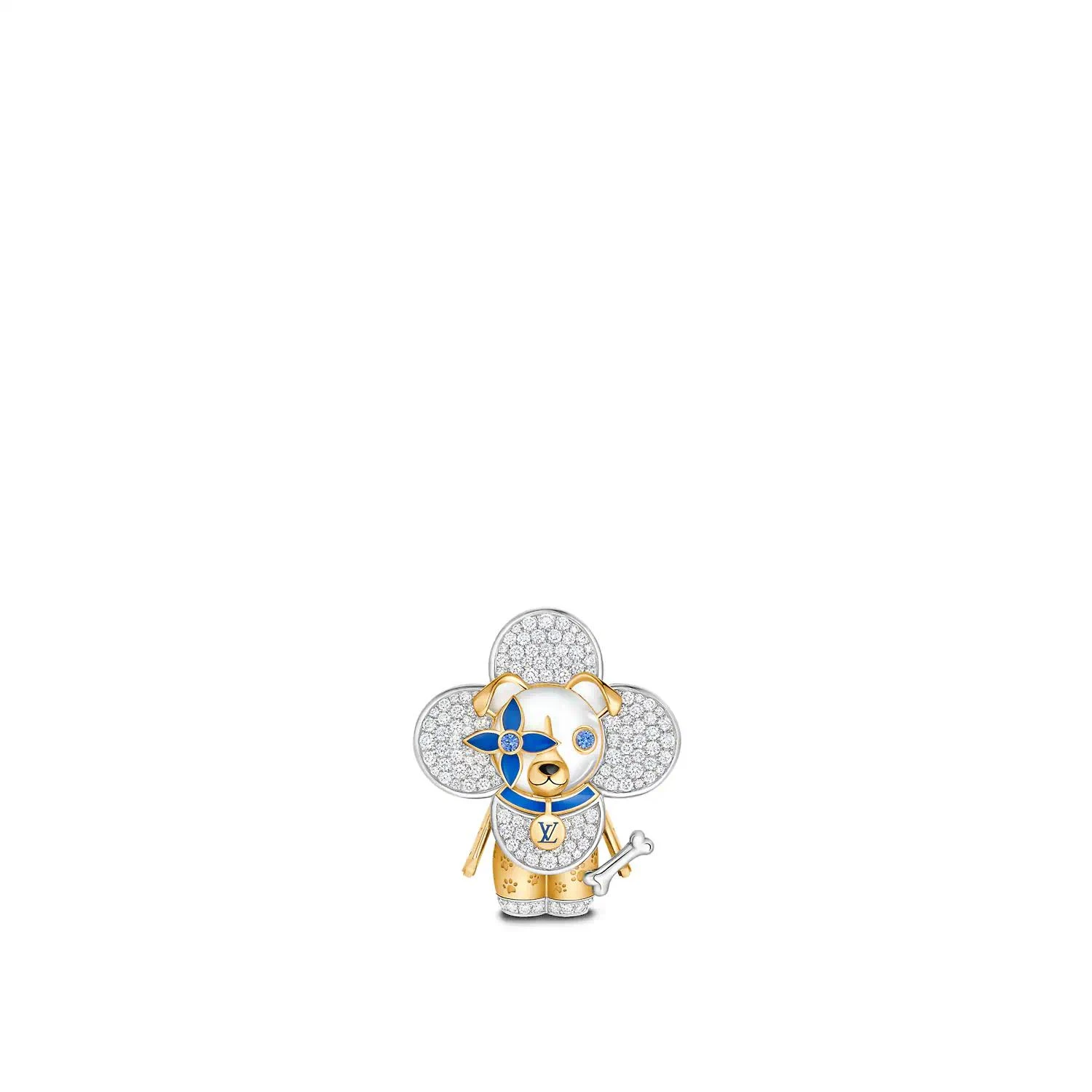 【预售】 LV路易威登 24秋冬 女士 吊坠 VIVIENNE DOG 18K 金漆光钻石彩色宝石项链 Q93982 商品