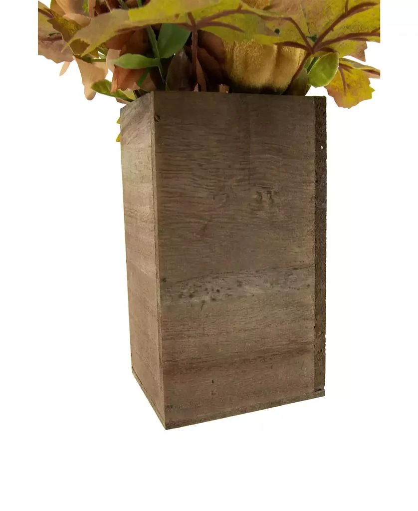 商品Northlight|10" x 8" Orange Floral and Pumpkin Wooden Box Fall Harvest Tabletop Decoration,价格¥307,第5张图片详细描述