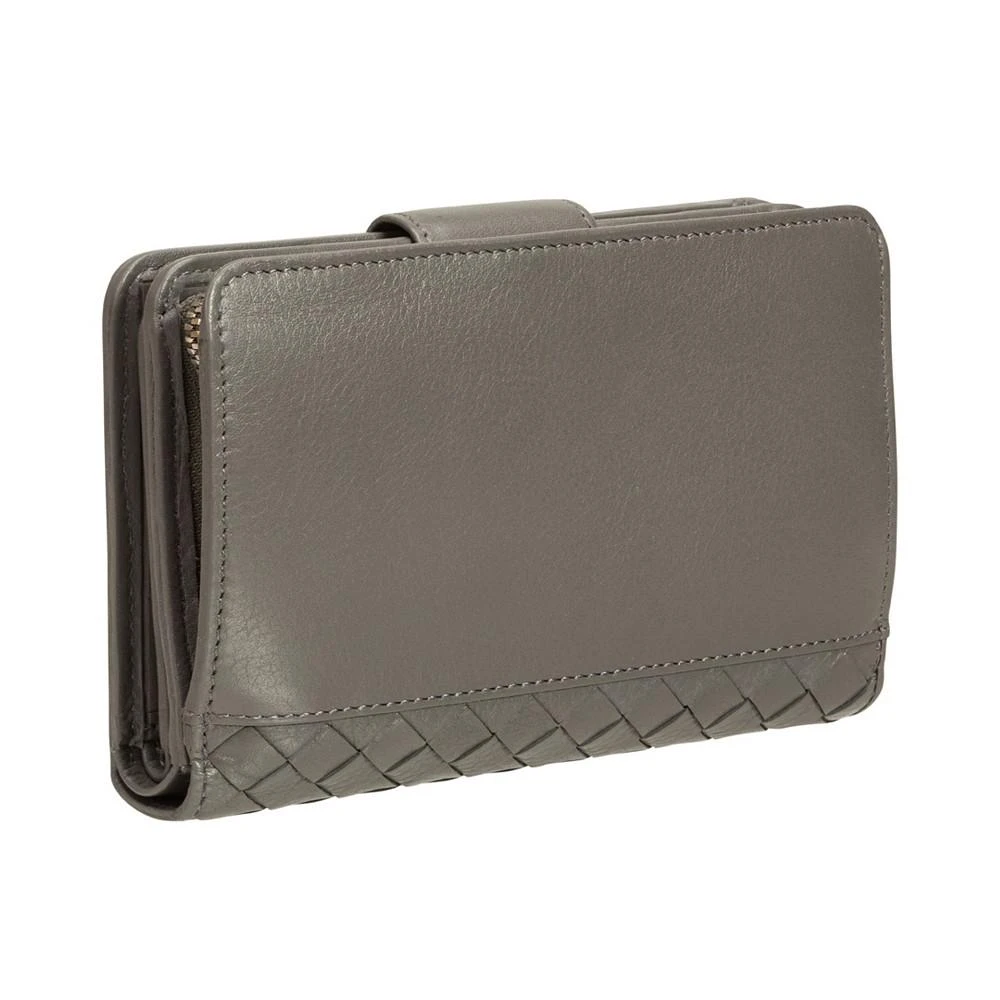 商品Mancini Leather Goods|Women's Basket Weave Collection RFID Secure Mini Clutch Wallet,价格¥771,第3张图片详细描述