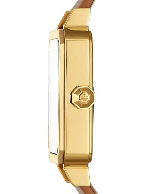 商品Tory Burch|Robinson Goldtone Stainless Steel & Brown Leather Strap Watch,价格¥1859,第2张图片详细描述