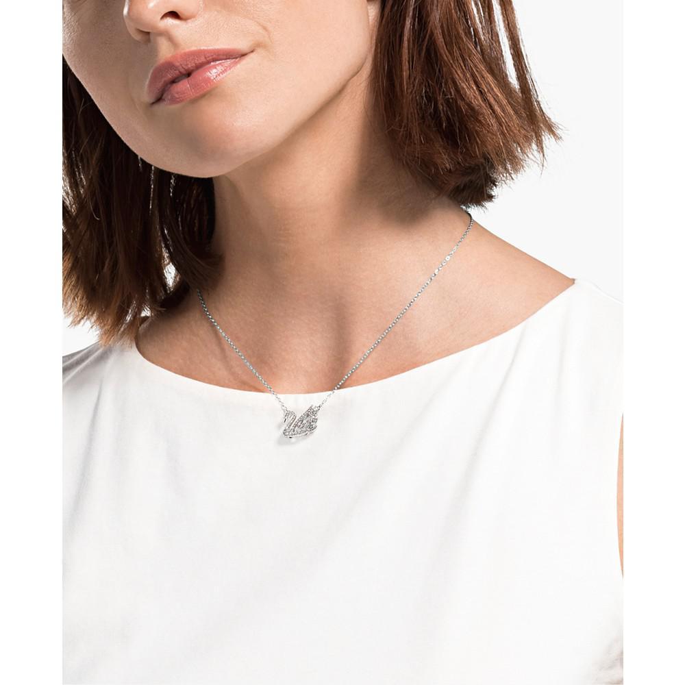 商品Swarovski|Silver-Tone Dancing Swan Crystal Pendant Necklace, 15" + 2" extender,价格¥1369,第7张图片详细描述