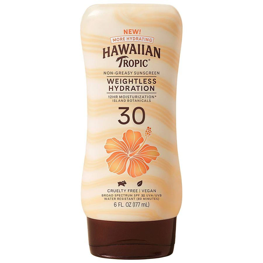 商品Hawaiian Tropic|Weightless Hydration Lotion Sunscreen SPF 30,价格¥109,第1张图片