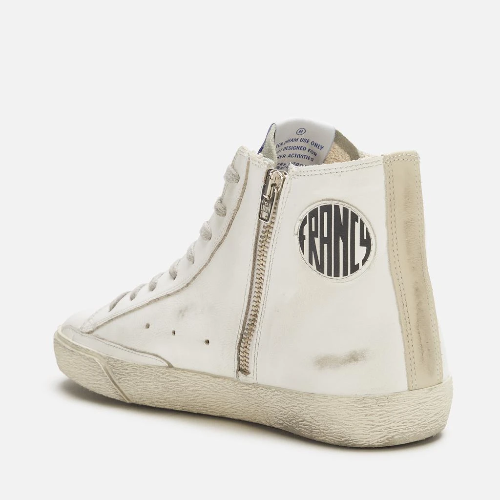 商品Golden Goose|Golden Goose Men's Francy Leather Hi-Top Trainers - White/Silver/Milk,价格¥2494,第3张图片详细描述