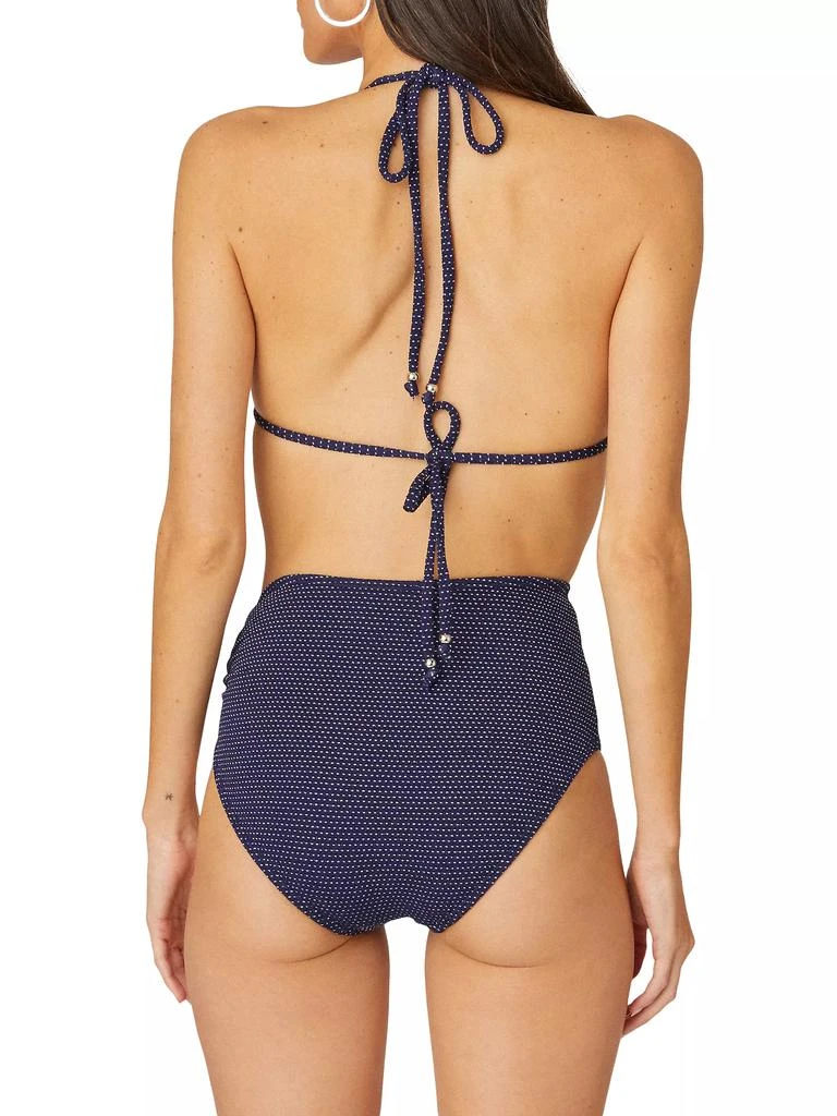 商品Shoshanna|Metallic Polka Dot Triangle Bikini Top,价格¥304,第3张图片详细描述