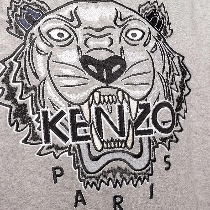 Kenzo 高田贤三 男士灰色虎头图案连帽卫衣 FA65SW3114XV-94 商品