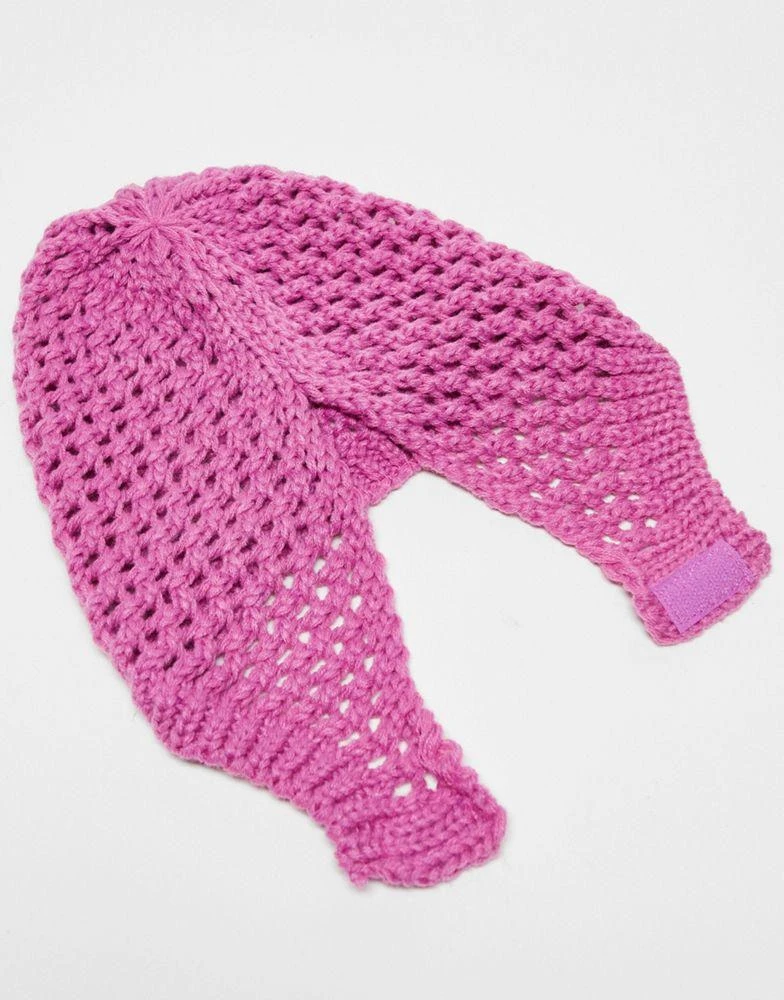 商品COLLUSION|COLLUSION Unisex knitted crochet bonnet in pink,价格¥97,第1张图片
