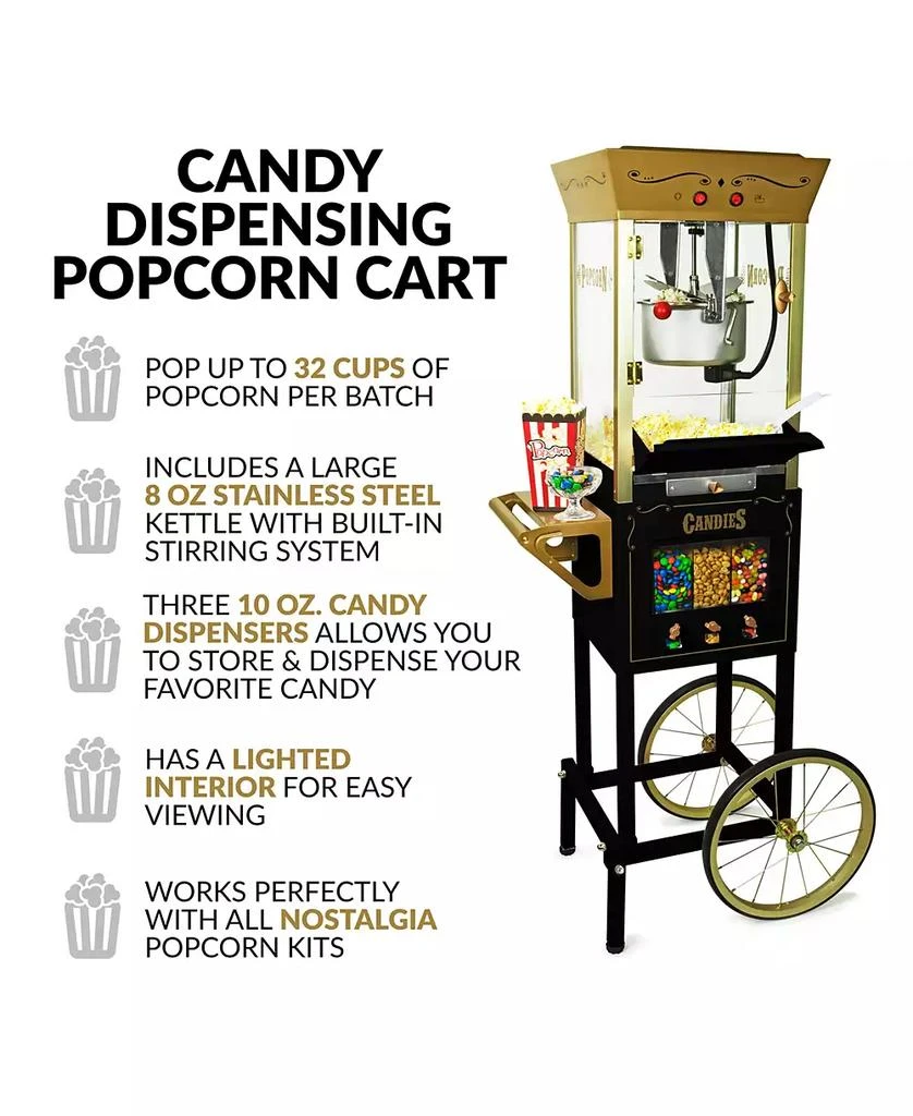 商品Nostalgia|8 oz Candy Snack Dispensing Popcorn Cart,价格¥3739,第2张图片详细描述