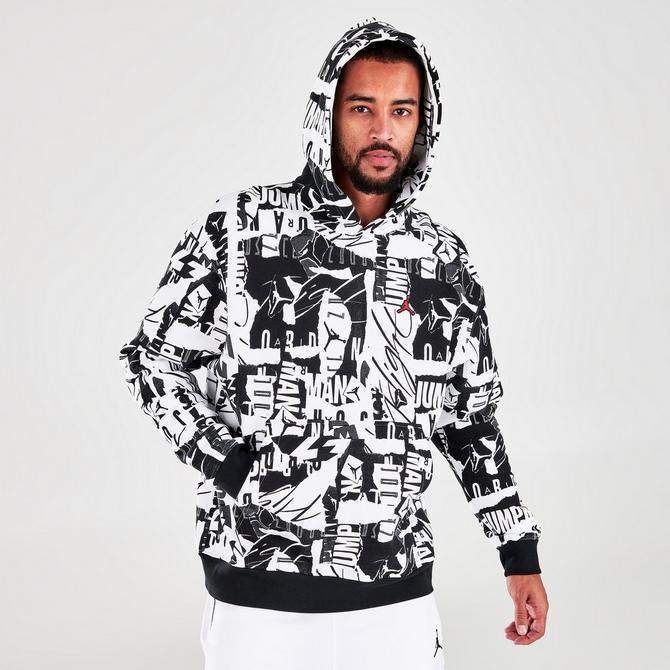 Men's Jordan Essentials Allover Print Graphic Fleece Hoodie商品第3张图片规格展示