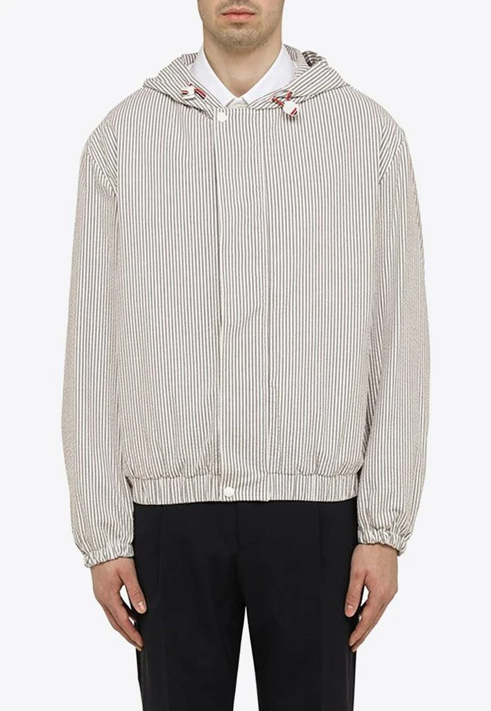 商品Thom Browne|Striped Zip-Up Hooded Sweatshirt,价格¥16306,第1张图片