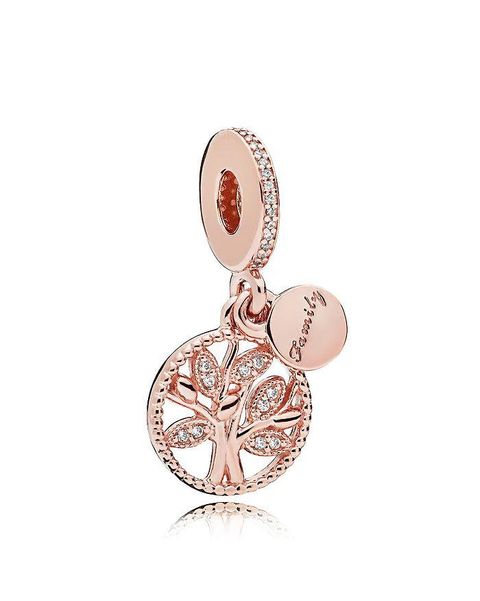 商品PANDORA|Sterling Silver & Cubic Zirconia Rose Family Heritage Charm,价格¥434,第1张图片