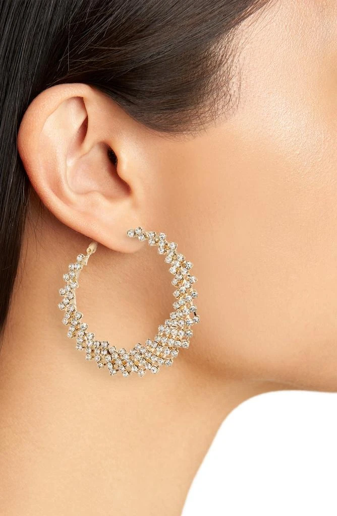 商品Tasha|Crystal Graduated Hoop Earrings,价格¥122,第2张图片详细描述