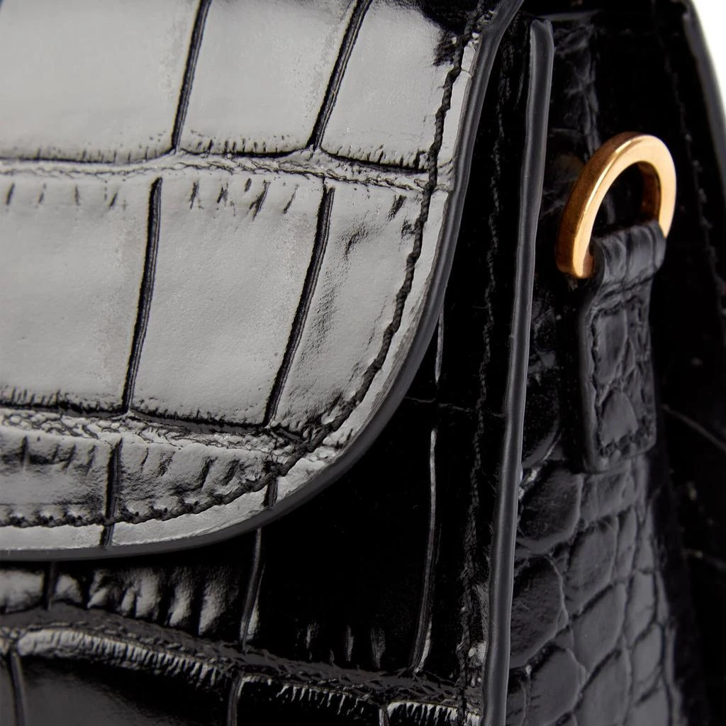 商品by FAR|Women's Mini Croco Top Handle Bag - Black,价格¥1857,第4张图片详细描述