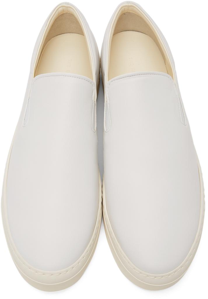 White Leather Dean Slip-On Sneakers商品第5张图片规格展示