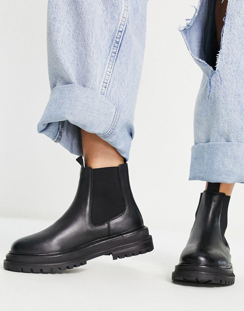 商品ASOS|ASOS DESIGN Appreciate leather chelsea boots in black,价格¥437,第5张图片详细描述