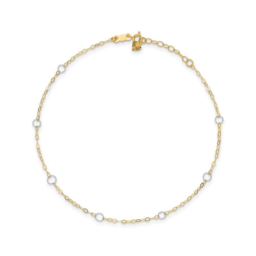 Circle Anklet in 14k Yellow and White Gold商品第1张图片规格展示