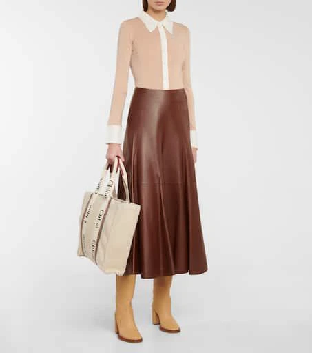 商品Chloé|Woody Large shearling and leather tote,价格¥16283,第5张图片详细描述