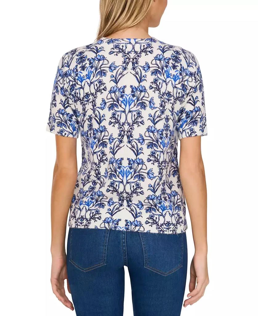 商品CeCe|Women's Short-Sleeve Printed Crewneck Sweater,价格¥264,第2张图片详细描述