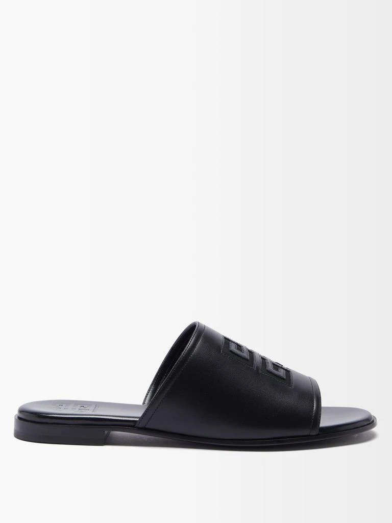 商品Givenchy|4G-logo flat leather mules,价格¥1964,第1张图片