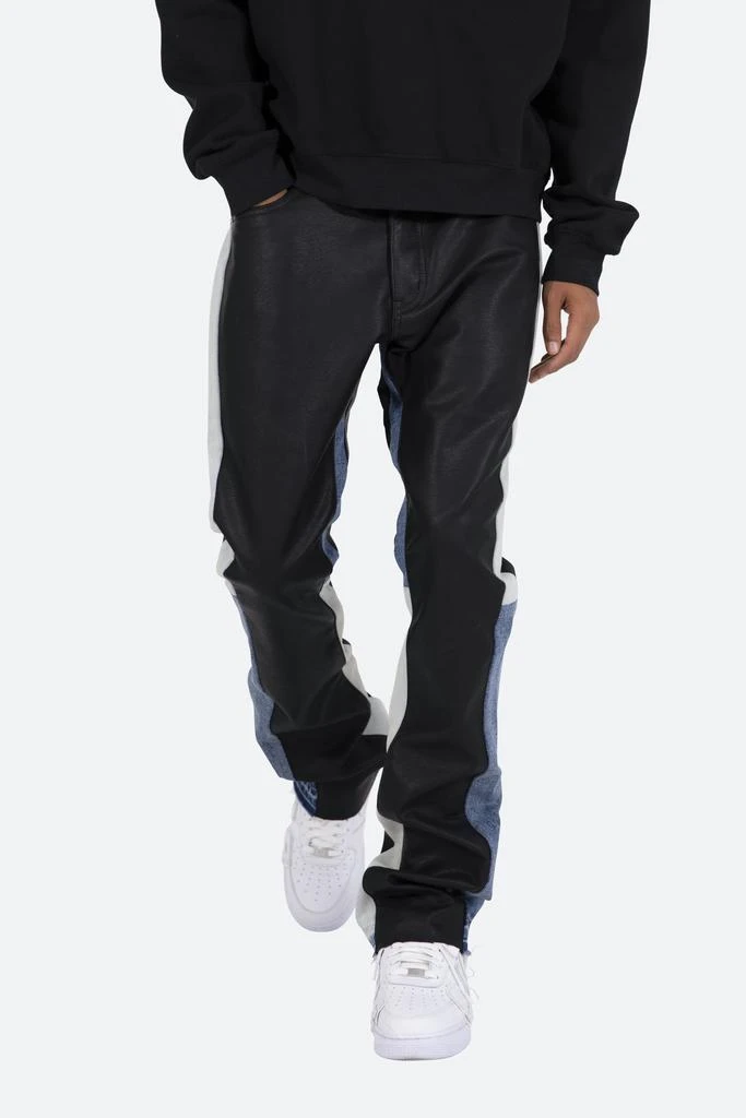 B417 Leather Flare Pants - Black/Blue 商品