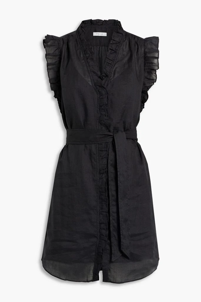 商品FRAME|Lauren ruffled ramie-gauze mini dress,价格¥1405,第1张图片