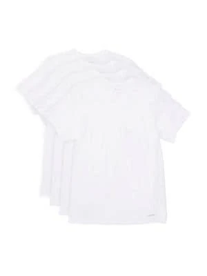 商品Calvin Klein|Cotton Classics 4-Pack V Neck Undershirts,价格¥161,第1张图片