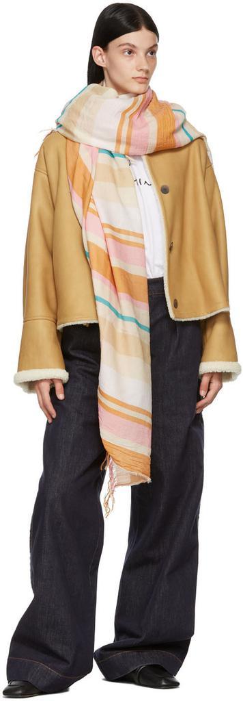 商品Loewe|Off-White & Orange Stripes Blanket Scarf,价格¥5030,第4张图片详细描述