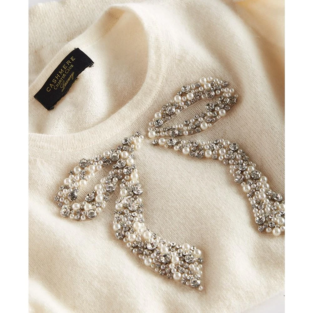 商品Charter Club|Women's 100% Cashmere Embellished Bow Sweater, Created for Macy's,价格¥596,第3张图片详细描述