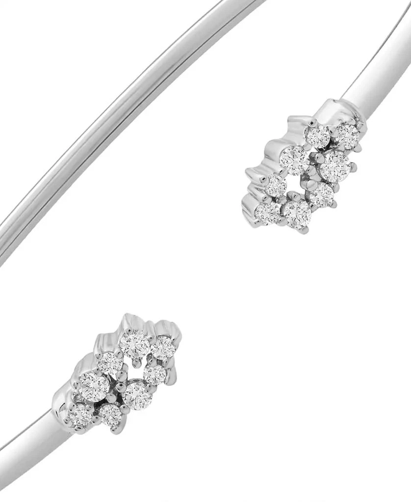 商品Wrapped|Diamond Scattered Cluster Flex Cuff Bangle Bracelet (1/4 ct. t.w.) in Sterling Silver, Created for Macy's,价格¥896,第3张图片详细描述