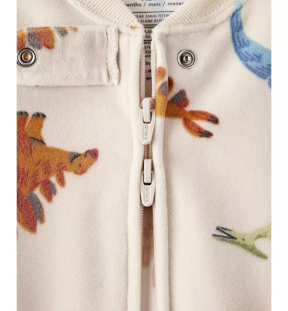 商品Carter's|Baby Boys Dinosaur-Print Long-Sleeve 2-Way-Zip 1-Piece Footed Pajamas,价格¥89,第2张图片详细描述