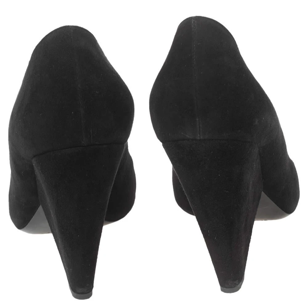 商品[二手商品] Yves Saint Laurent|Saint Laurent Black Suede Platform Block Pumps Size 40,价格¥1238,第5张图片详细描述