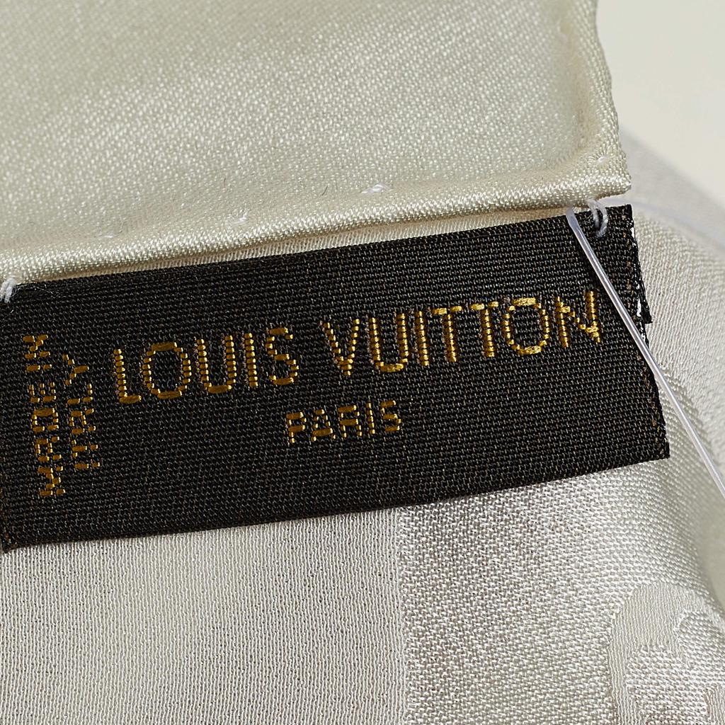 Louis Vuitton Ivory Monogram Jacquard Silk Monaco Scarf商品第4张图片规格展示
