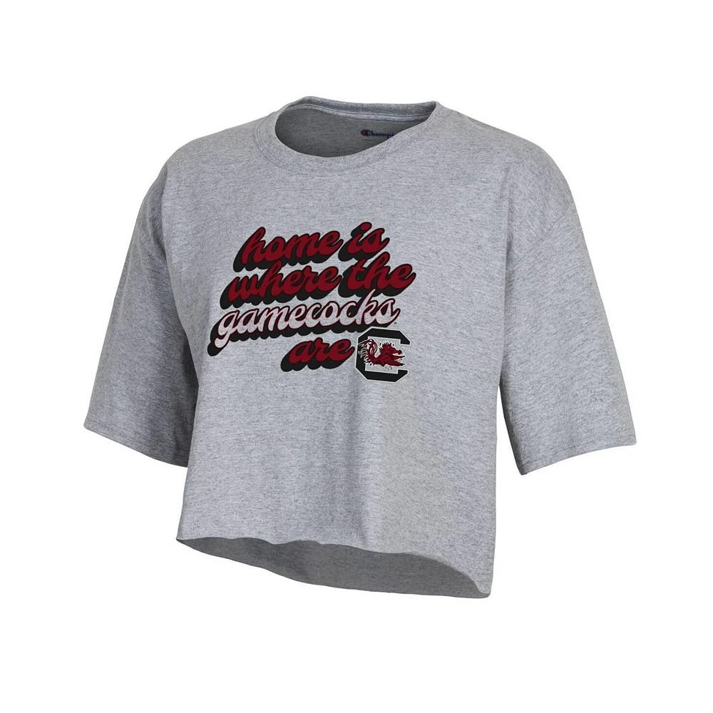 商品CHAMPION|Women's Gray South Carolina Gamecocks Boyfriend Cropped T-shirt,价格¥222,第2张图片详细描述