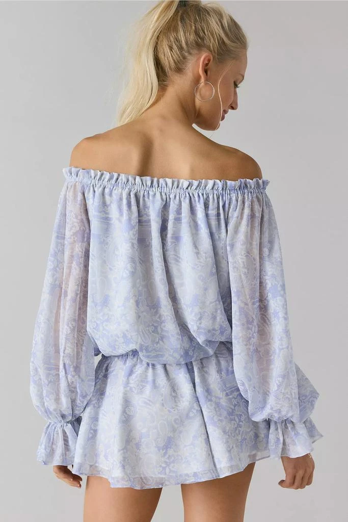商品Kimchi Blue|Kimchi Blue Penelope Blouson Chiffon Off-The-Shoulder Romper,价格¥185,第5张图片详细描述