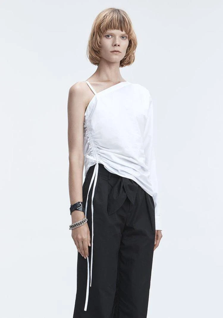 商品Alexander Wang|ONE-SLEEVE RUCHED TOP,价格¥829,第5张图片详细描述
