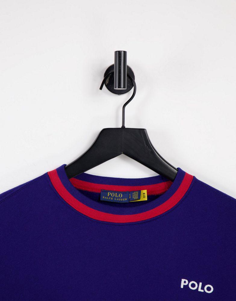 商品Ralph Lauren|Polo Ralph Lauren long sleeve varsity sweatshirt in blue,价格¥1295,第5张图片详细描述