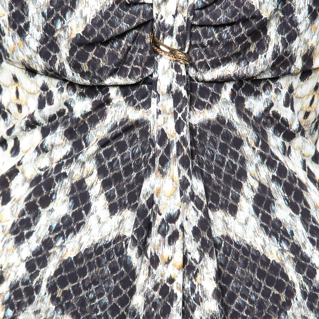 商品[二手商品] Roberto Cavalli|Roberto Cavalli Beige and Black Python Printed Jersey Ruched Detailed Blouse M,价格¥1052,第3张图片详细描述