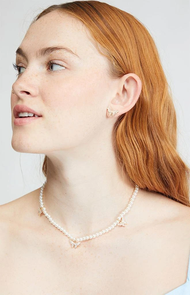 商品LA Hearts|Pearl Butterfly Earrings & Necklace Bundle,价格¥54,第2张图片详细描述