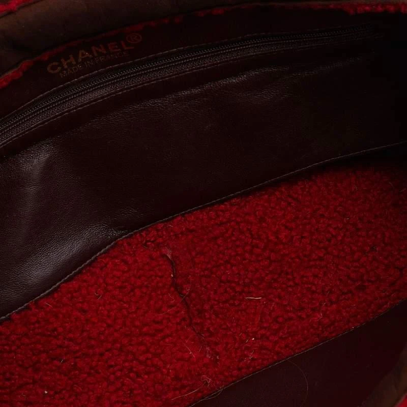 Chanel Brown/Red Suede and Wool CC Vintage Flap Bag 商品