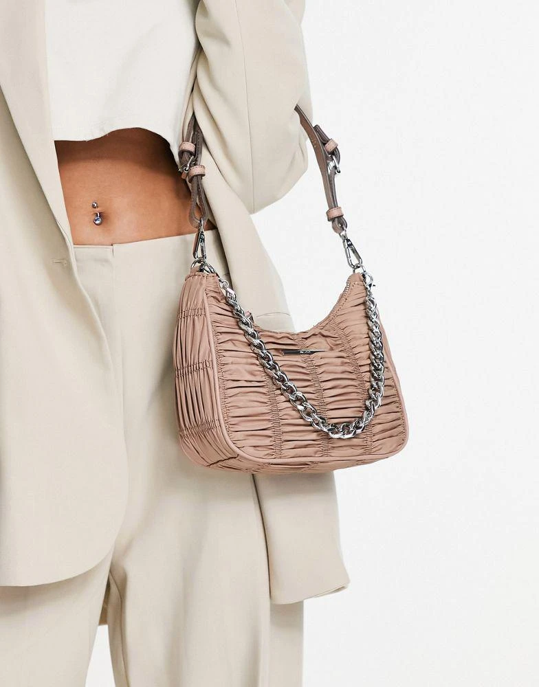 商品ALDO|ALDO Love Planet Acera shoulder bag with chain detail in blush,价格¥328,第1张图片