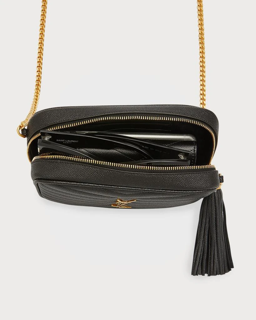Lou Mini Camera Bag in Grained Quilted Leather with Tassel and Gold Hardware 商品