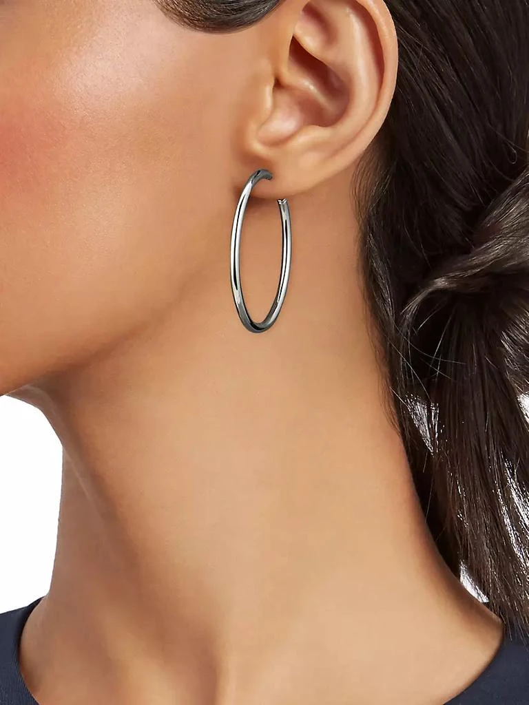 商品Roberto Coin|18K White Gold Hoop Earrings,价格¥8655,第2张图片详细描述