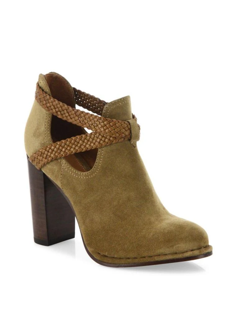 商品Frye|Margaret Braid Suede & Leather Booties,价格¥738,第1张图片