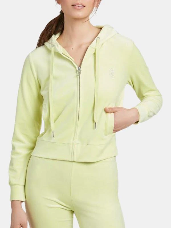 商品Juicy Couture|Juicy Couture Embellished Velour Classic Hoodie In Candy Green,价格¥756,第1张图片