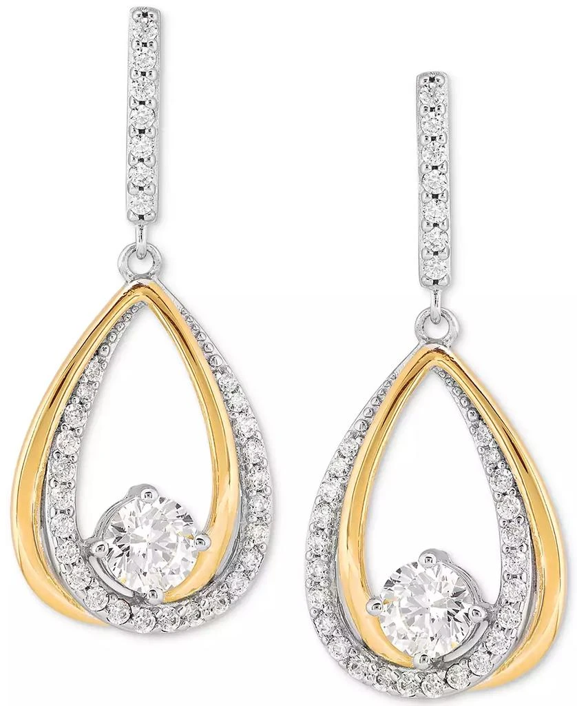 商品Macy's|Cubic Zirconia Teardrop Drop Earrings in Sterling Silver & 14k Gold-Plate,价格¥418,第1张图片