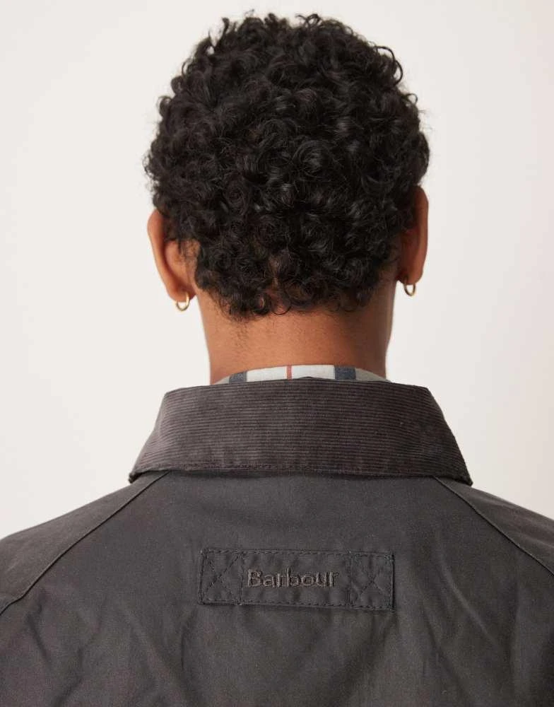商品Barbour|Barbour utility spey wax jacket in charcoal,价格¥2092,第2张图片详细描述