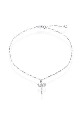 商品simona|Lab Created Sterling Silver Small Dragonfly Anklet,价格¥168,第1张图片